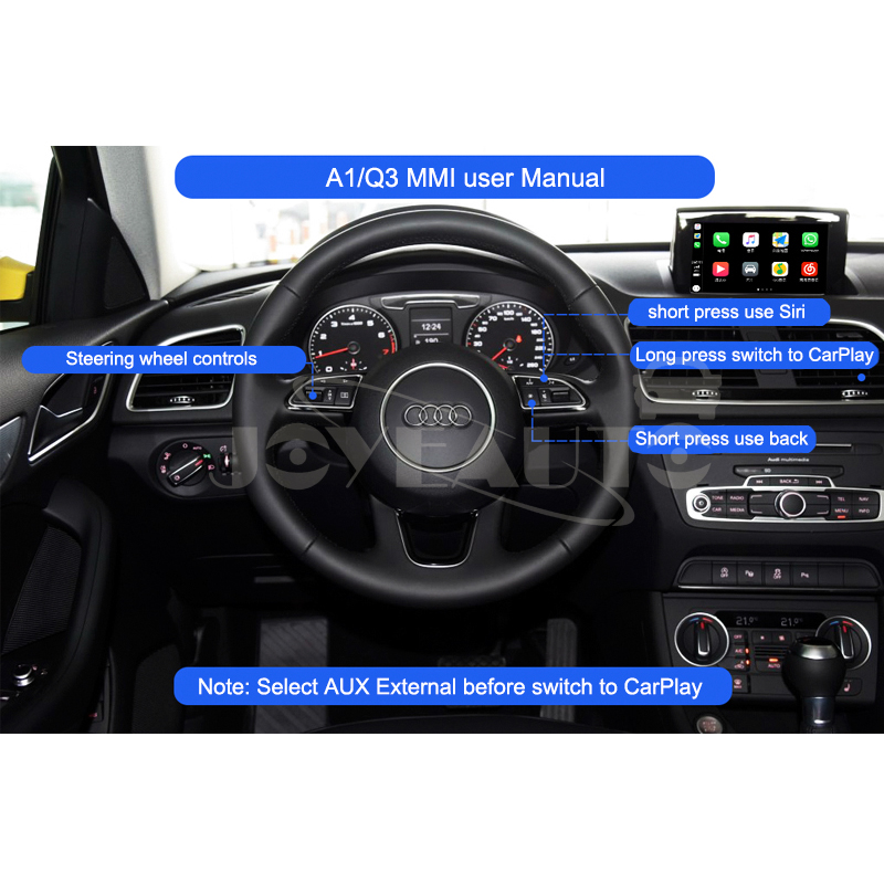 Audi Q3 MMI 3G (7”) Interface Carplay Inalambrico / Android Auto