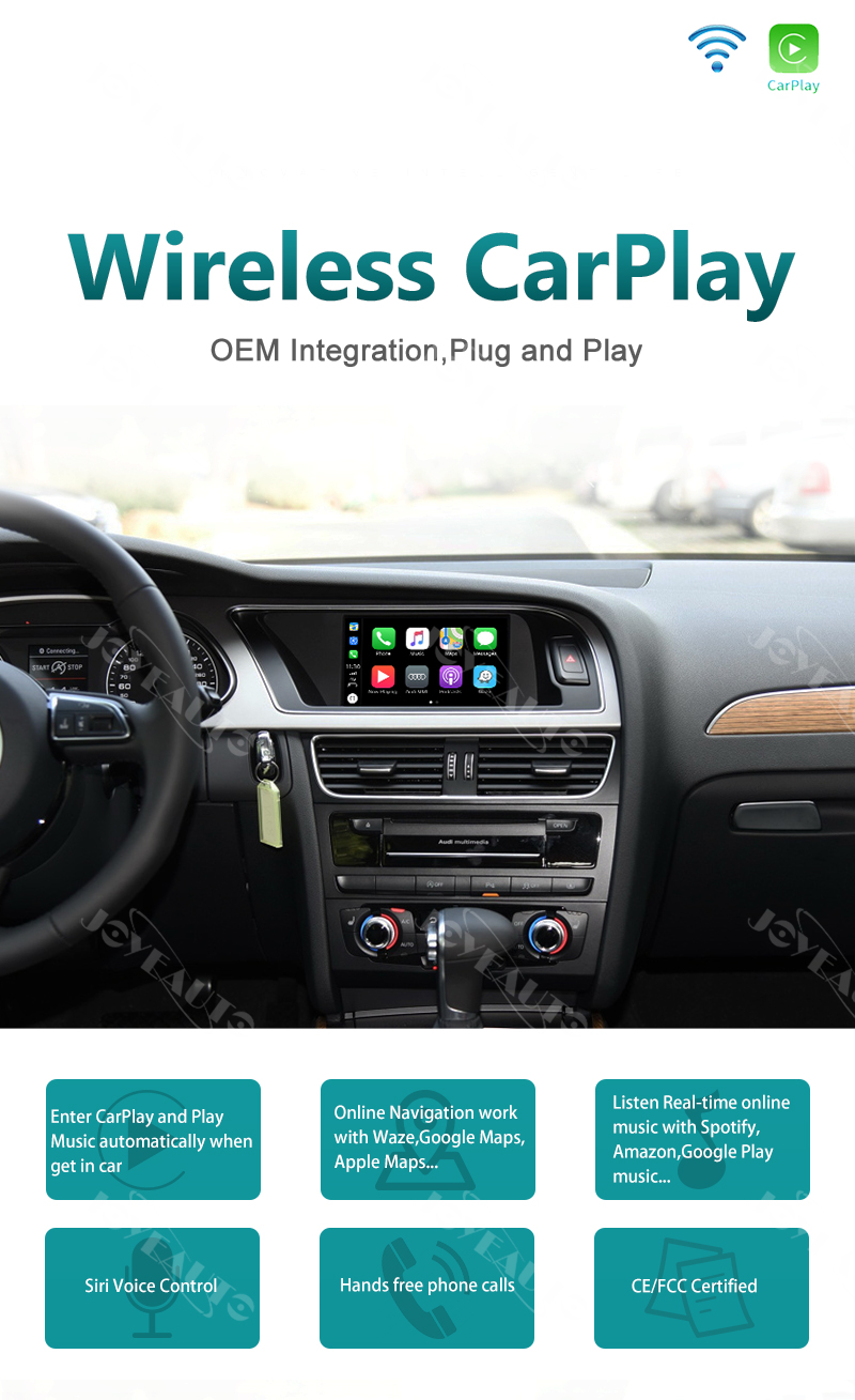 Audi A4 A5 Q5 MMI 3G 3G+ basic A6 Q7 c6 WIFI Wireless Apple CarPlay iOS  Airplay Retrofit - Joyeauto Technology