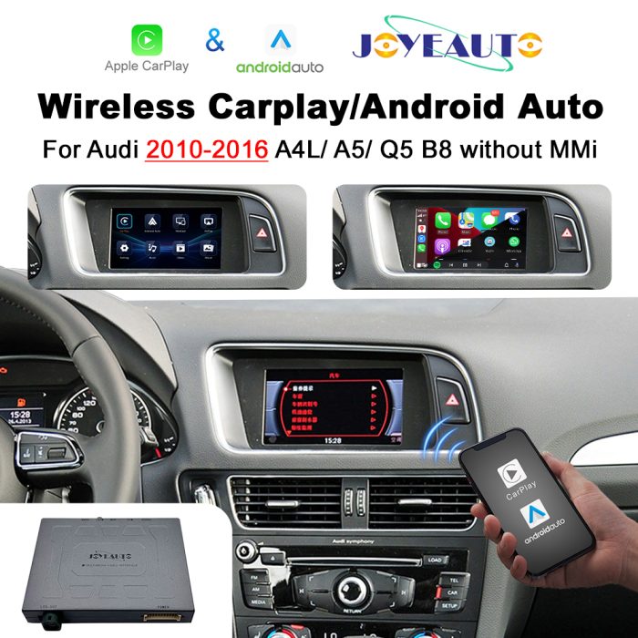 JoyeAuto Wireless CarPlay & Android Auto for Audi A4 A5 Q5 B8 Concert Symphony