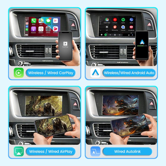 JoyeAuto Wireless CarPlay & Android Auto for Audi A4 A5 Q5 B8 Concert Symphony