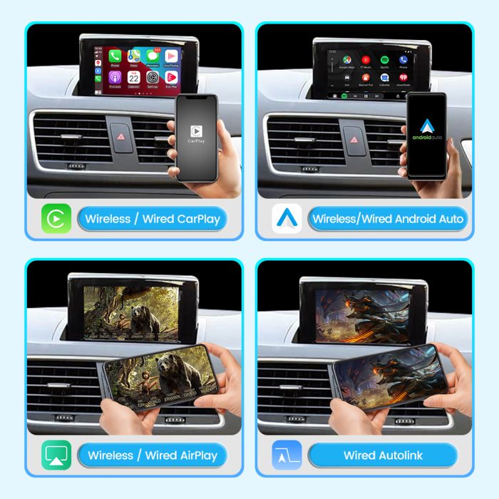 JoyeAuto Wireless CarPlay & Android Auto for Audi A1 Q3 RMC MMI 2G 3G