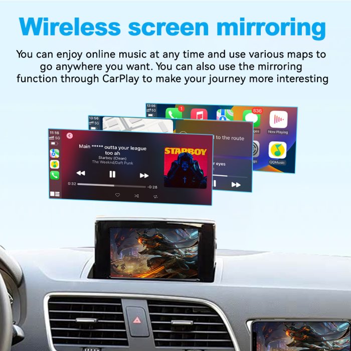 JoyeAuto Wireless CarPlay & Android Auto for Audi A1 Q3 RMC MMI 2G 3G