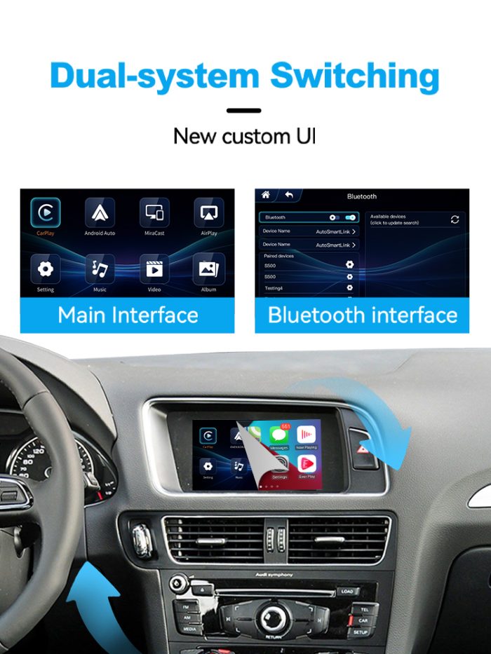 JoyeAuto Wireless CarPlay & Android Auto for Audi A4 A5 Q5 B8 Concert Symphony