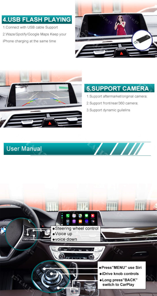 BMW EVO 1 2 3 5 7 X3 X4 X5 X6 2016-2018 G30 G38 Wireless Apple CarPlay AirPlay Android Auto ...