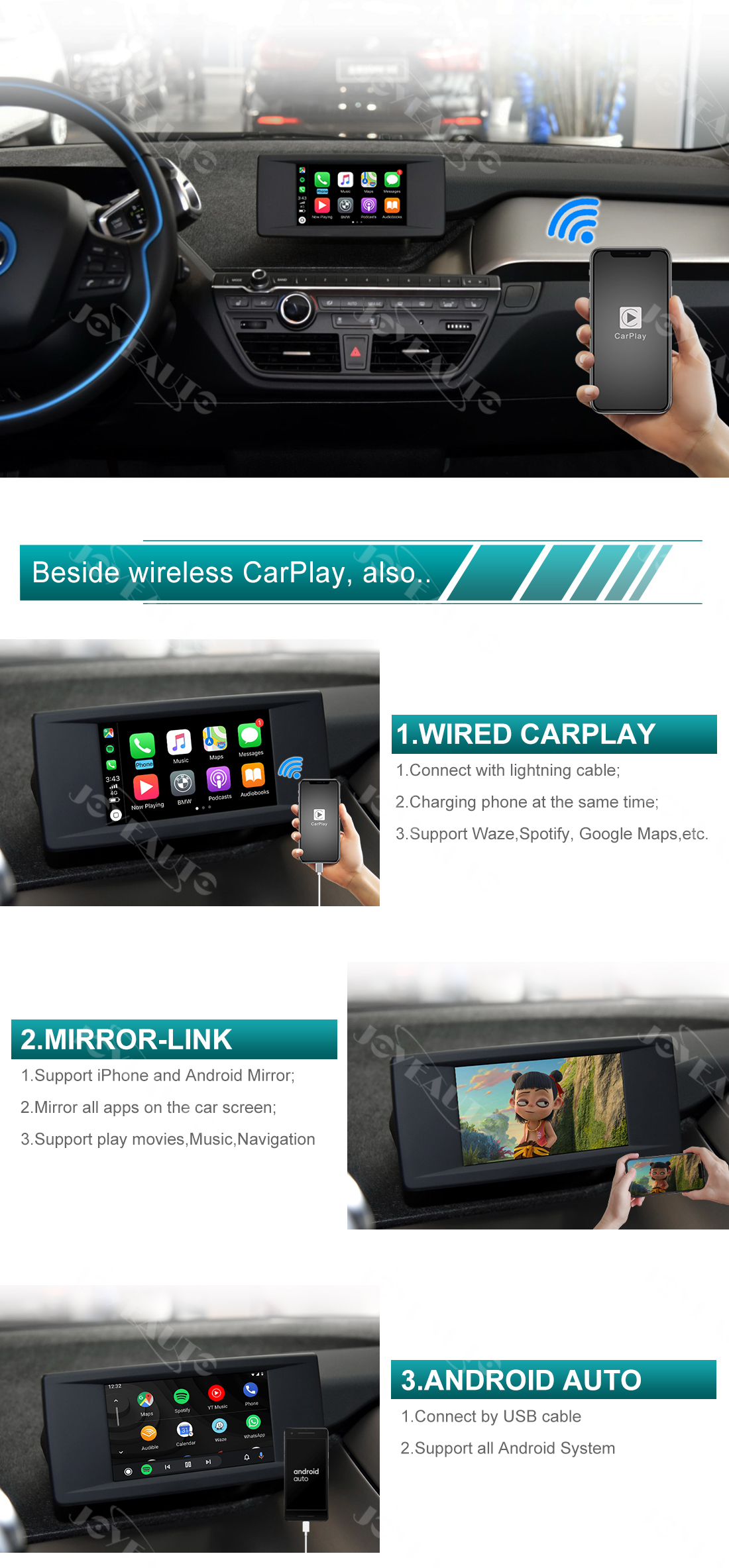 BMW 3 Series F30 2013-2017 NBT WiFi Wireless Apple CarPlay Interface  Retrofit - Joyeauto Technology
