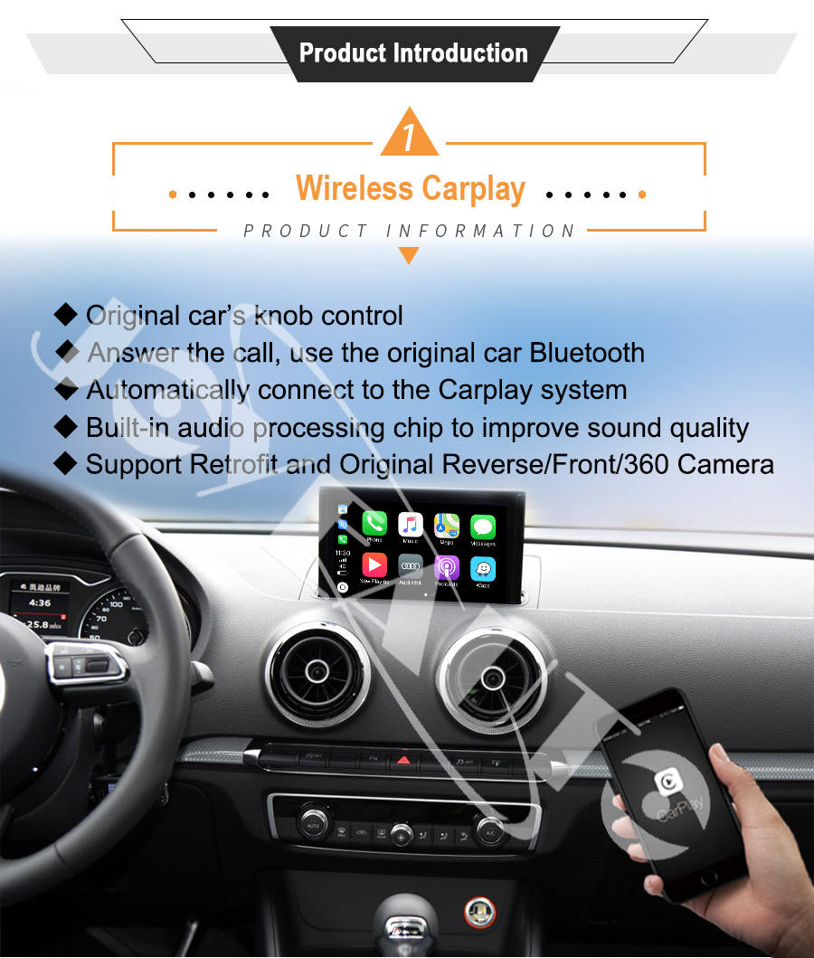 Audi A3 s3 MMI 3G/3G Plus 2012-2018MY WiFi Wireless Apple CarPlay Retrofit  - Joyeauto Technology