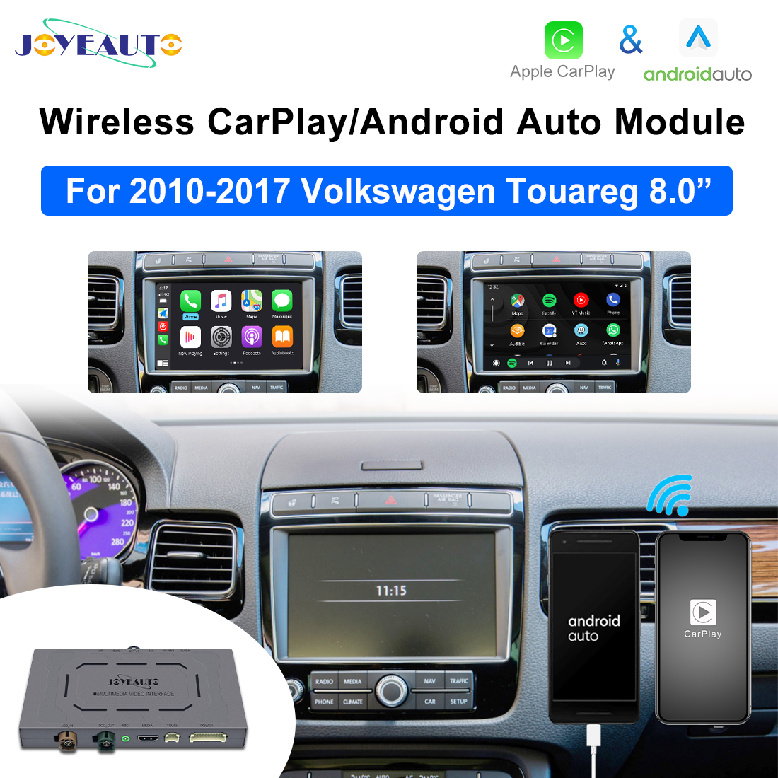 Módulo Carplay y Android Auto inalámbrico Volkswagen Touareg RCD550 6,5  pulgadas