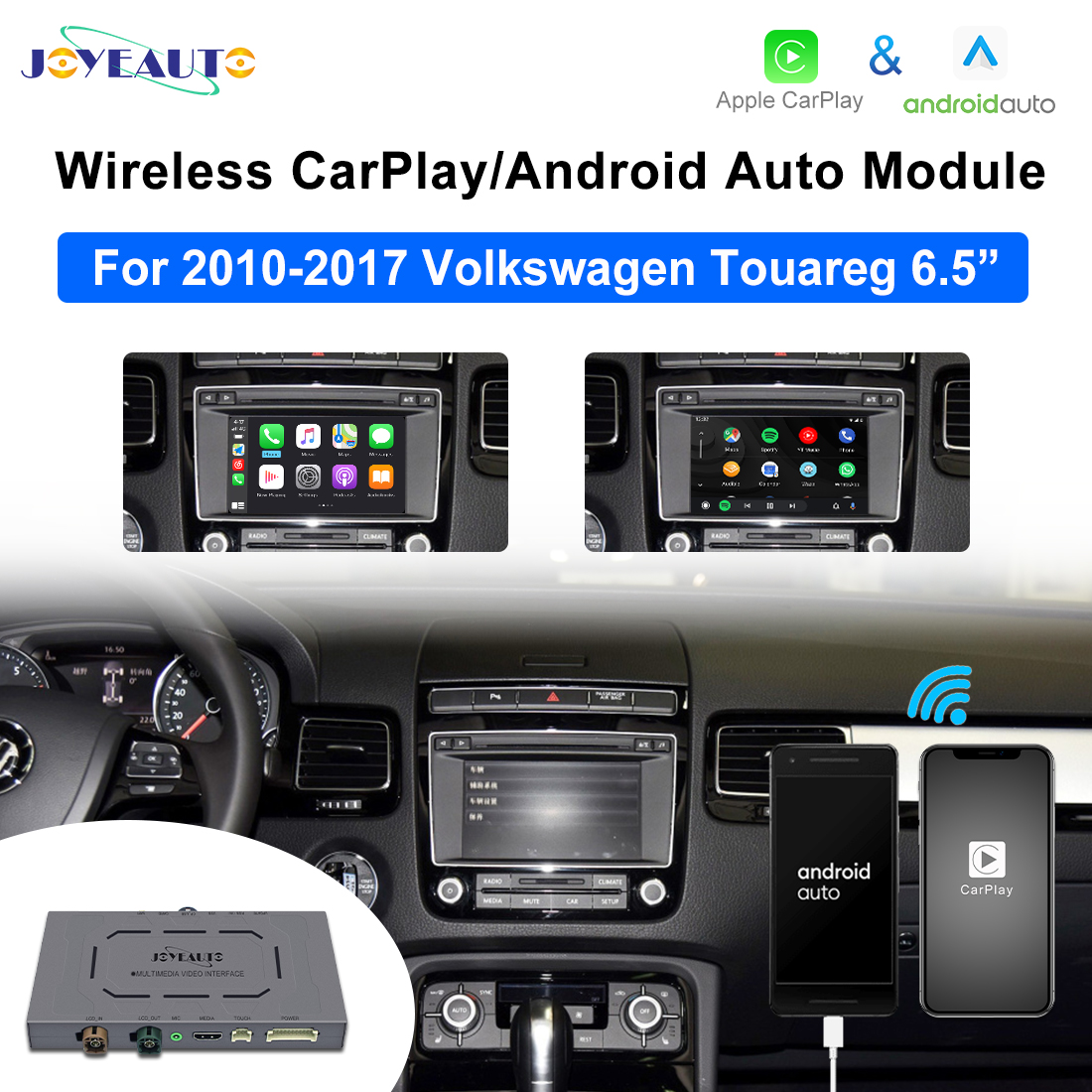 Módulo Carplay y Android Auto inalámbrico Volkswagen Touareg RCD550 6,5  pulgadas