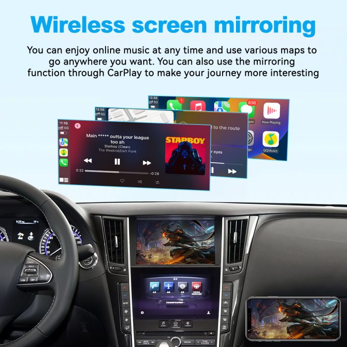 JoyeAuto Wireless CarPlay & Android Auto for 2015-2019 Infiniti Q50, Q60 & QX50