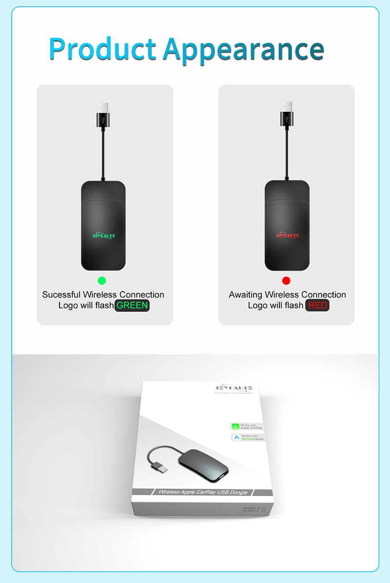 (WJUC-0)USB Wireless Apple CarPlay Dongle Convert Factory wired CarPlay to  Wireless Connection - Joyeauto Technology