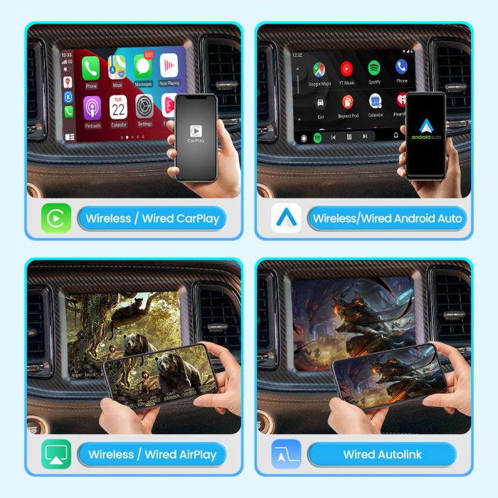 JoyeAuto Wireless CarPlay & Android Auto for Jeep Grand Cherokee & Cherokee (2014-2020)