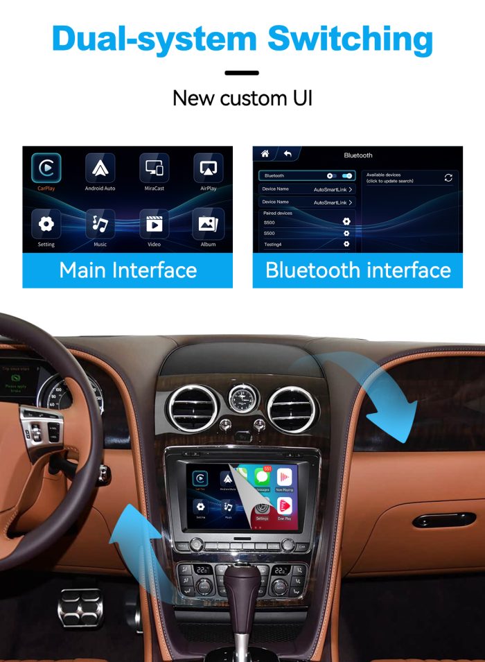 JoyeAuto Wireless CarPlay & Android Auto for Bentley Continental & Flying Spur (2012-2017)
