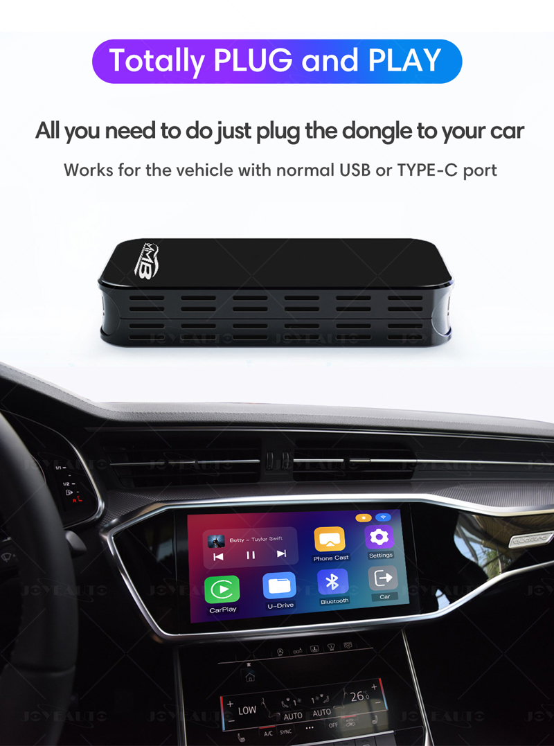 (WJUC-1)USB Wireless Apple CarPlay Dongle PLUS Wireless Mirror Link for