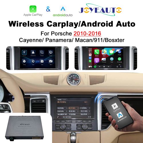 JoyeAuto Wireless Apple CarPlay Android Auto Retrofit Kit for Porsche Cayenne 958 911 991 Macan Boxster Cayman 981 Panamera 970 PCM 3.1 2010-2016