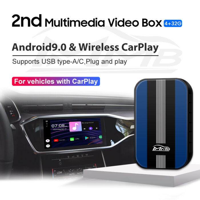 2nd Android9.0 MMB Multimedia Video Smart CarPlay Android AI Box For Vehicles with OEM Factory Apple Carplay