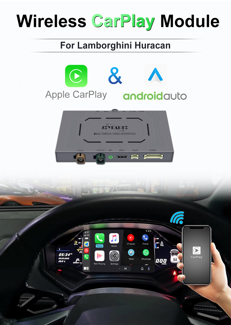 Mise à niveau Apple Carplay sans fil pour Lamborghini Huracan Aventador  avec Mmi3g Android Auto Mirroring Module Car Play Decoder Box