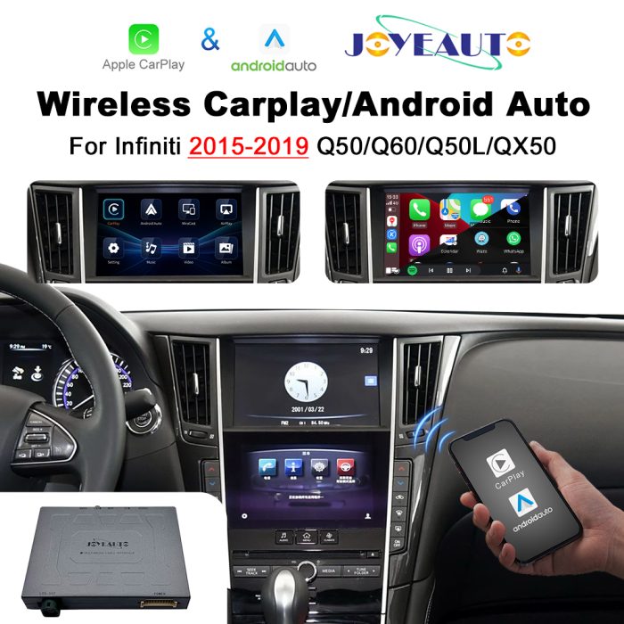 JoyeAuto Wireless CarPlay & Android Auto for 2015-2019 Infiniti Q50, Q60 & QX50