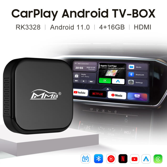 MMB CarPlay TV-Box Wireless CarPlay Android Auto YouTube Netflix Cast