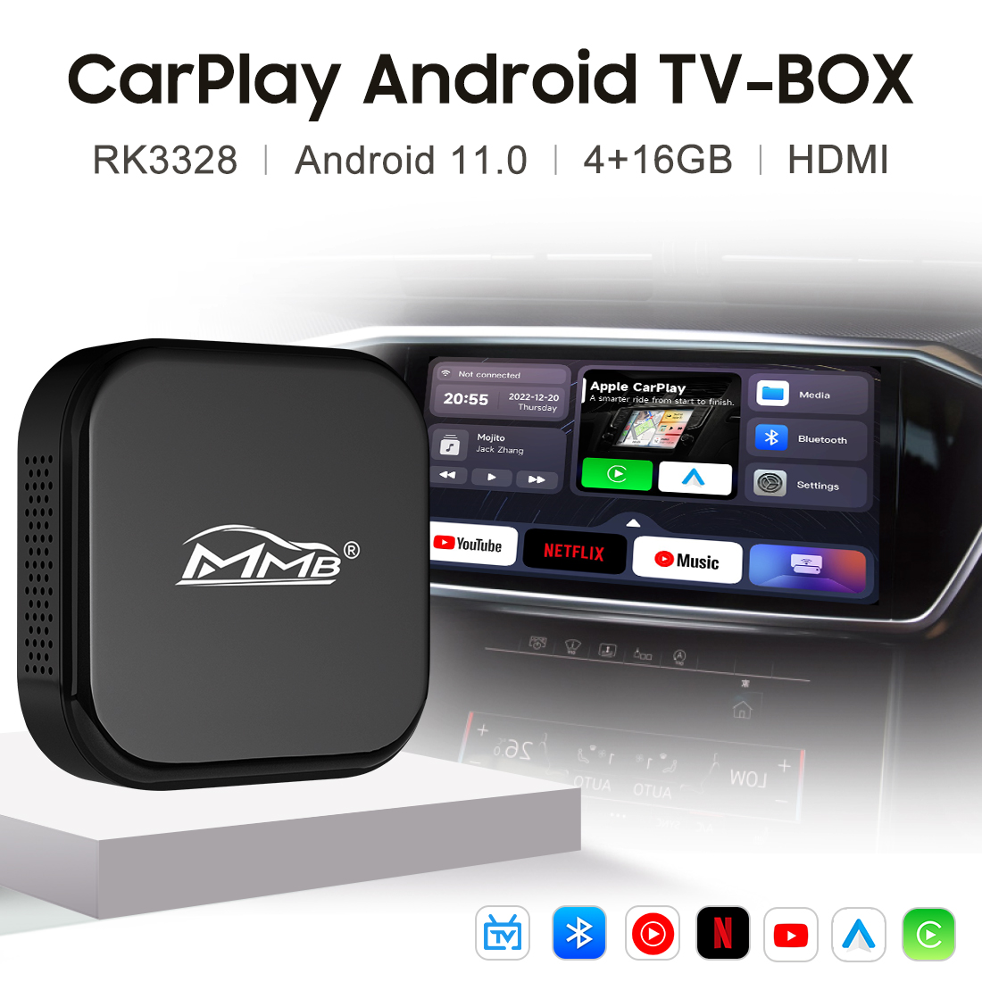 MMB CarPlay TV-Box Wireless CarPlay Android Auto  Netflix Cast -  Joyeauto Technology