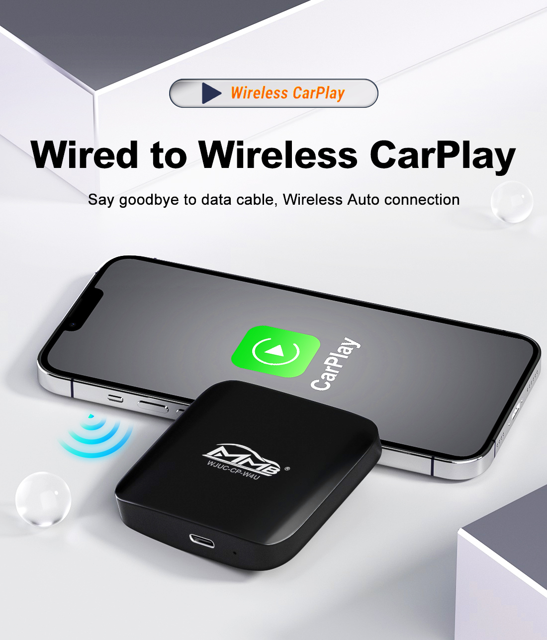 W4U Wireless CarPlay Adapter,Factory Wired Convert Wireless CarPlay,Plug  and Play - Joyeauto Technology