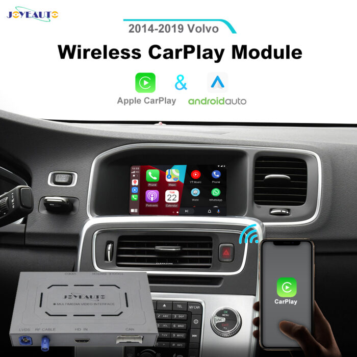 (WJVO-1) JoyeAuto Wireless Apple CarPlay Android Auto Interface for 2014-2019 Volvo S60/XC60/V60/S80/V40 - Image 3