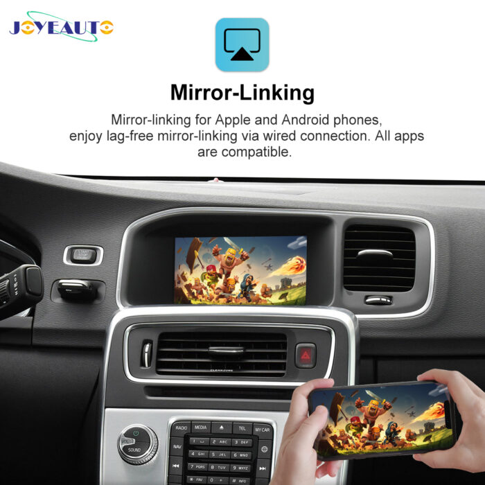 (WJVO-1) JoyeAuto Wireless Apple CarPlay Android Auto Interface for 2014-2019 Volvo S60/XC60/V60/S80/V40 - Image 2