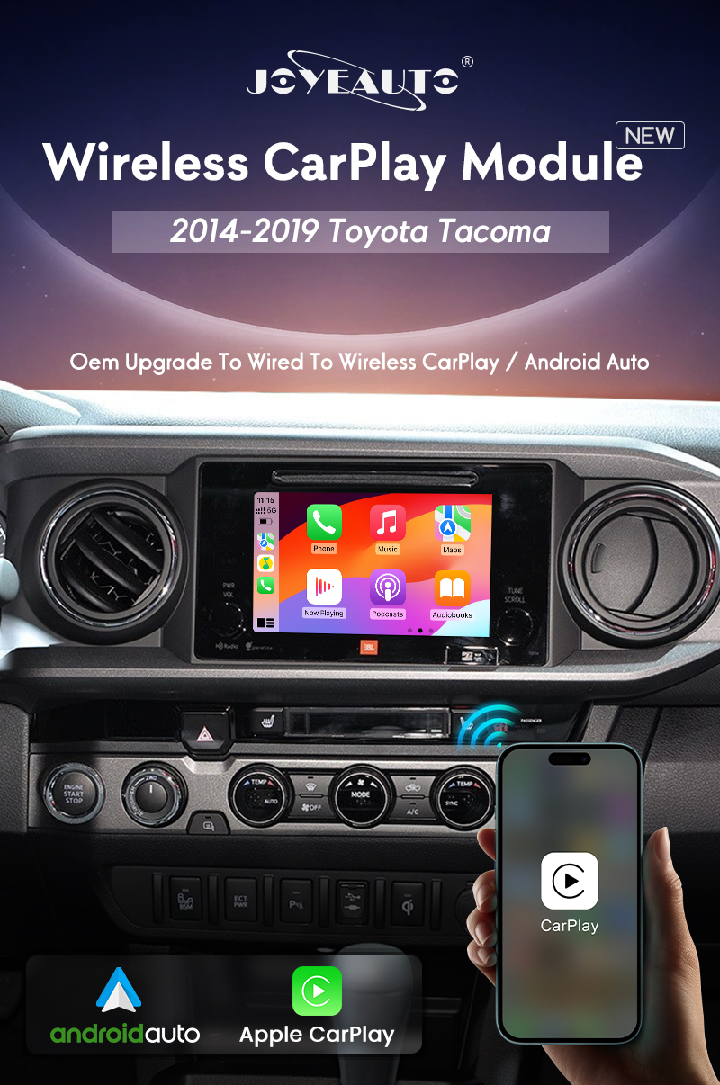 Joyeauto WQTY-7 Wireless CarPlay Retrofit for 2014-2019 Toyota Tacoma Tundra