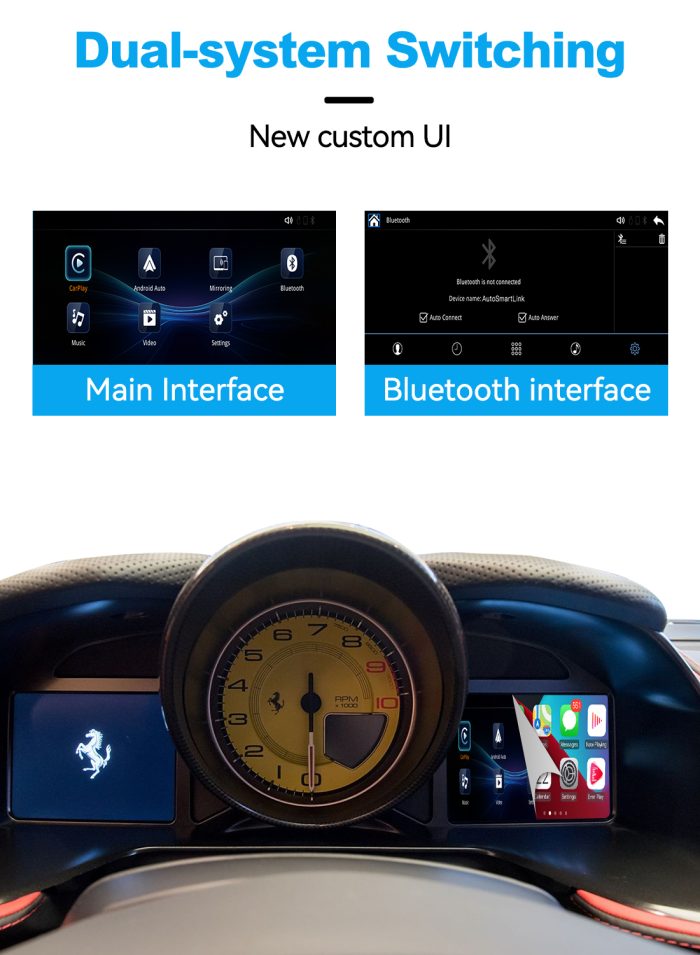 JoyeAuto Wireless CarPlay & Android Auto for Ferrari 458 - Plug and Play
