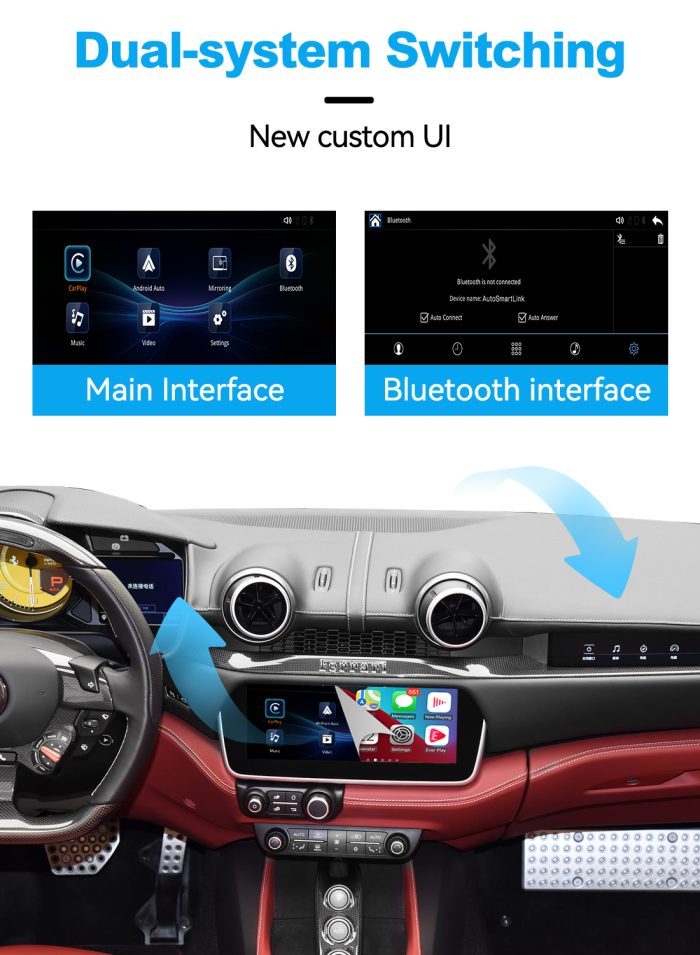 JoyeAuto Wireless CarPlay & Android Auto for Ferrari Portofino & GTC4 Lusso