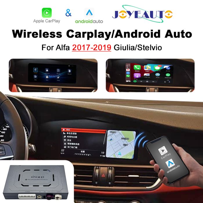 JoyeAuto Wireless CarPlay & Android Auto for Alfa Romeo Giulia & Stelvio (2017-2019)