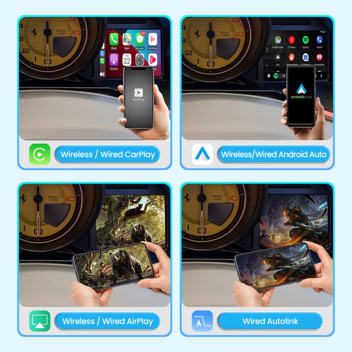 JoyeAuto Wireless CarPlay & Android Auto for Ferrari 458 - Plug and Play