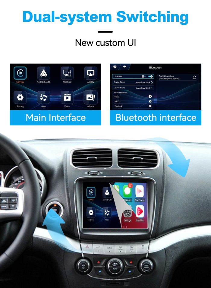 JoyeAuto Wireless CarPlay & Android Auto for Dodge Journey (Uconnect 8.4) - Retrofit Kit