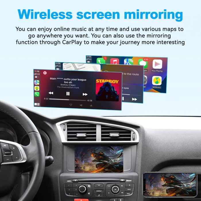 JoyeAuto Wireless CarPlay & Android Auto for Citroen 2014-2016 (C3/C4/C5/C4L) - Plug and Play